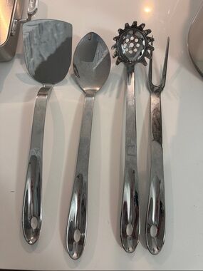 All-Clad Stainless Steel 4-Piece Kitchen Serving Utensil Set